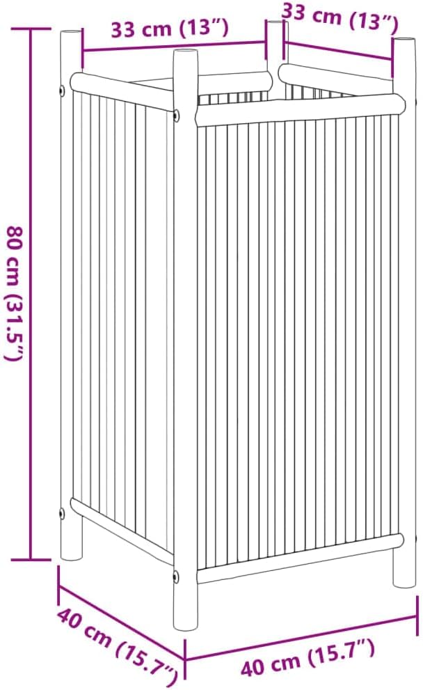 Planter Raised Flower Bed Standing planters Gardening Box Planter Boxes Suitable for Nursery Corridor Courtyard Orchard 15.7x15.7x31.5 Bamboo