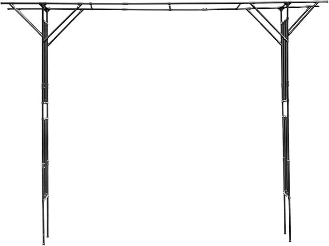 11.8x8.9ft Large Garden Trellis for Climbing Plants Heavy Duty Steel Arch Trellis for Outdoor Cucumber Grape Rose Pea Flower Plant Support Garden Arch for Wedding Arch Decor (Black)