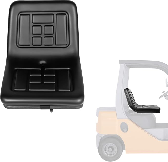Universal Lawn Mower Seat Compact Adjustable Tractor Seat with Brackets and Slide for Mower Dumper Digger Black Seat