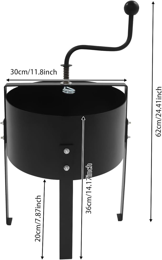 Rotary Soil Sifter Sieve Carbon Steel Garden Sifter for Soil Compost Sifter with Shovle and Gloves for Gardening Sand Rock Compost Dirt 10 * 5mm Aperture