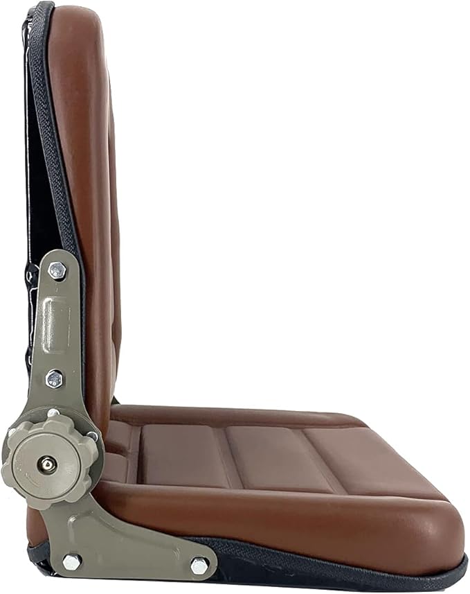 Universal Lawn Mower Seat High Back Mower Seat Tractor Seat w/Adjustable Backrest Lawn Mower Seat Replacement Brown