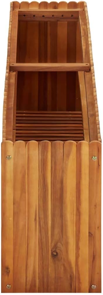 REWIS Garden Raised Bed Planter Raised Beds Raised Planter Box Planters for Outdoor Plants Garden Beds 59x11.8x19.6 Solid Acacia Wood