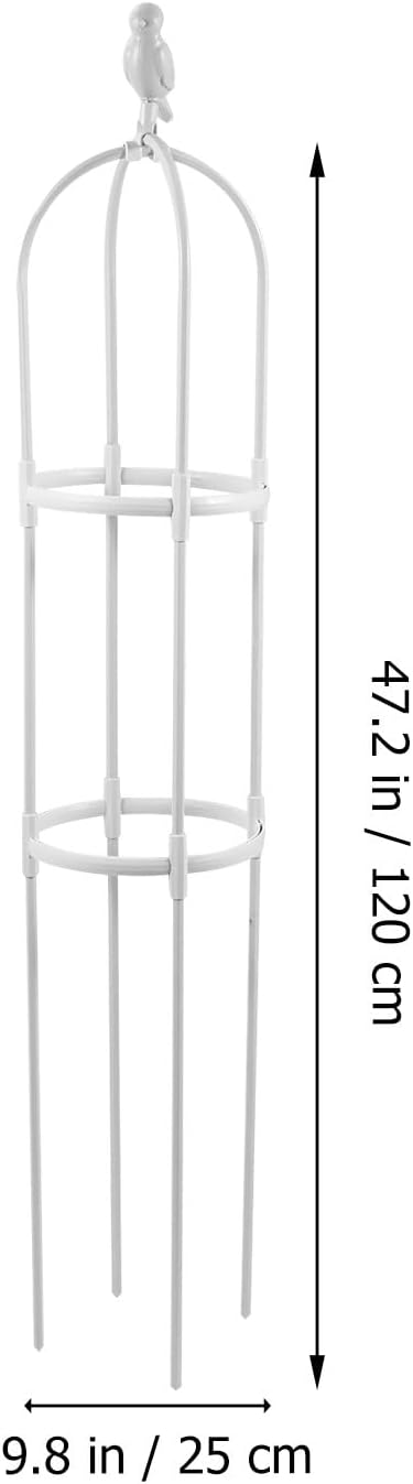 YARNOW Adjustable White Metal Plant Vine Climbing Rack Trellis for Garden and Outdoor Use 25cm Diameter X 120cm Height Practical Gardening Vine Support Shelf for Climbing Flowers
