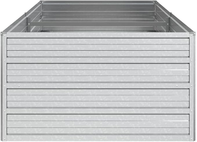 SKM Garden Raised Bed Silver Galvanized Steel Large Garden Raised BedSilver (Weight 12.3KG)
