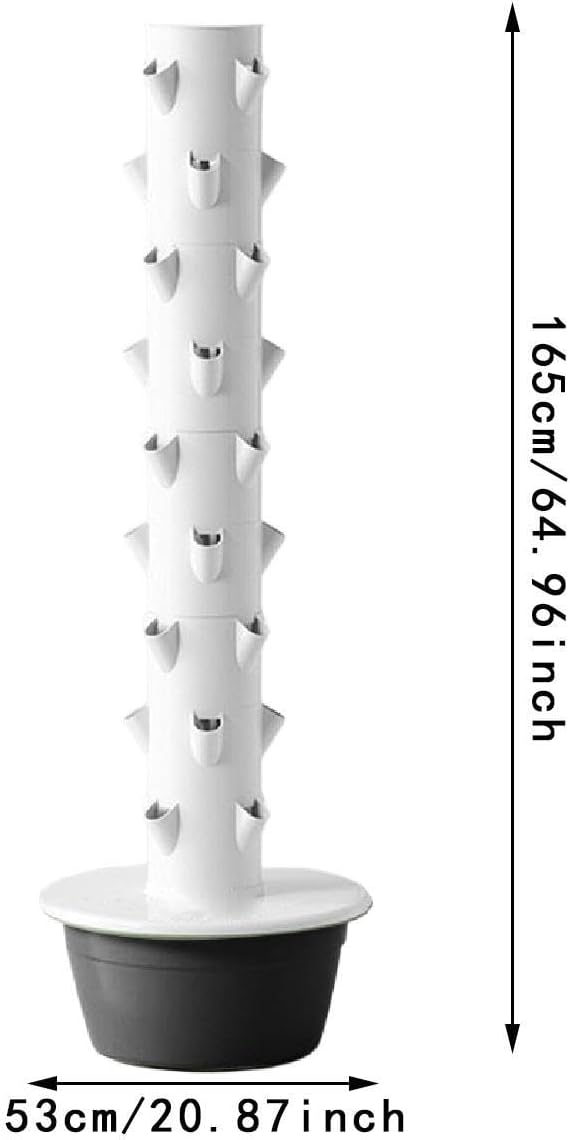 Hydroponics Growing System Hydroponic Tower Nursery Planter Plant Germination Kit Vertical Garden Planter for Flowers Peppers Black L