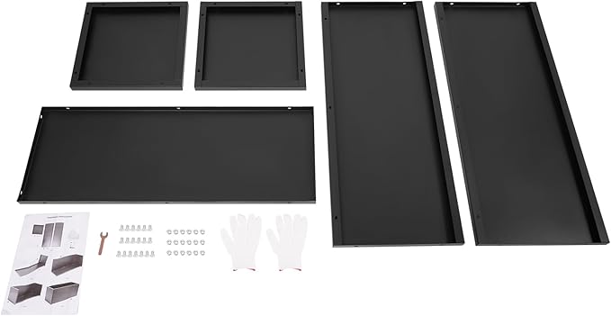 Metal Raised Garden Bed Modern Rectangular Planter Flower Box for Indoor Outdoor Balconies Gardens Decks Patios Decks Front Porches 38 * 15 * 15 in (Black)