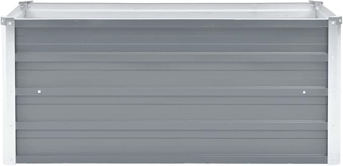 Garden Raised Bed Galvanized Steel 39.4 x 15.7 x 17.7 Gray SH141770A