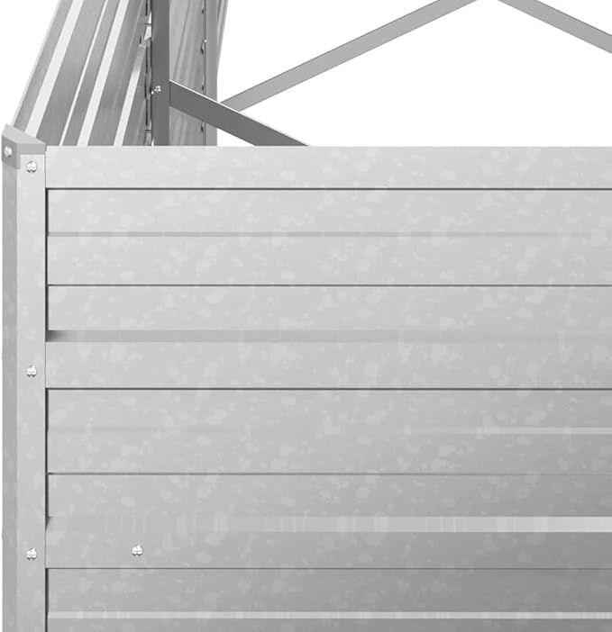 Galvanized Steel Garden Raised Bed Outdoor Planter Box Metal Patio Kit Planting Bed for Vegetables Flower Herb 126x31.5x30.3 Galvanized Steel Silver-706