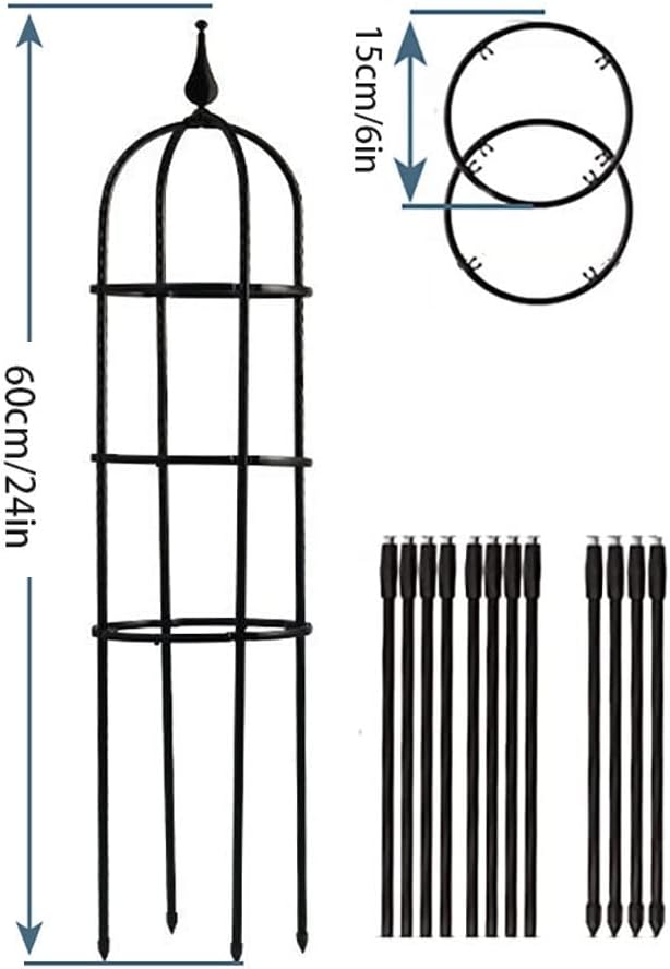 Garden Obelisk Trellis for Climbing Plants Outdoor Metal Trellis with Anti-Rust Coated Garden Trellis for Potted Plants Indoor Plant Support for Vegetables Vines 47.32429.535.5 H ( Size : 6/15