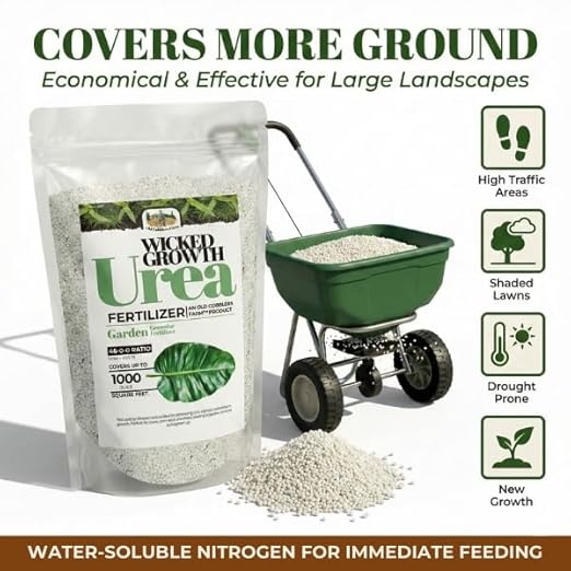 Old Cobblers Farm™ Wicked Growth High-Efficiency 46-0-0 Fertilizer - Urea - Fast-Acting Nitrogen Source for Lush Growth in Gardens &amp Farms -Soluble (5 lbs | 10 lbs | 15 lbs | 20 lbs) (15lbs)