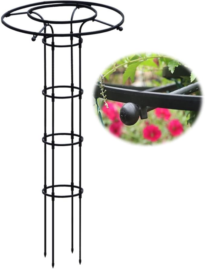 Umbrella Obelisk Garden Trellis for Climbing Plant 3ft 4ft 5ft 5.9ft 6.9ft Rustproof Metal Potted Plant Climbing Support for Indoor Outdoor Flowers Vegetable Fruits Vines Support (Black) ( Size : 150