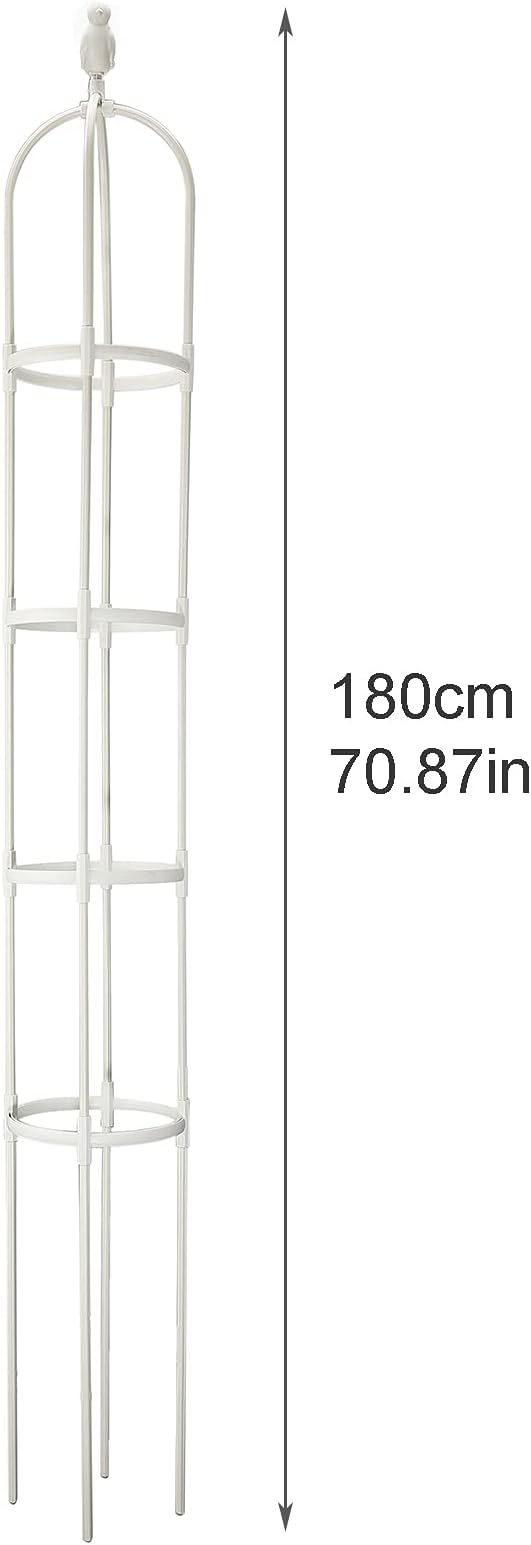 Garden Obelisk Trellis Tower Obelisk Garden Trellis Metal Plant Flower Trellises for Climbing Plants Outdoor Lightweight Plant Tower for Clematis Vine Support Outdoor Indoor(White)