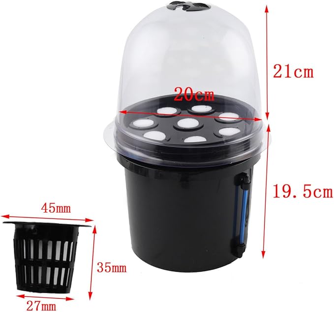 Hydroponics Seedling Cloning System Kit Fog Seedling Box 8 Holes 5L Soilless Hydroponic Equipment Seedling Cultivation Aeroponic Propagation Kit Hydroponics Planting Growing Kit