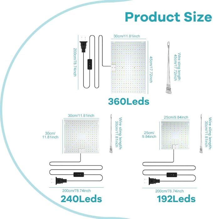 2Pack 400W LED Planting Hydroponic Light UV/IR Indoor Greenhouse Seedings Cultivation Lights 110V Sunlike Sapling Vege Fruit Flower Moss Succulent Potted Moss Lighting 100-277V Hanging with US Plug