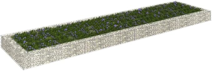 Gabion Raised Bed Galvanized Steel 157.5x39.4x7.9 Plant Pot Large Plant Pots Outdoor Outdoor Planters for Porch Outdoor Flower Pots for Outdoor Porch Plants Gardening