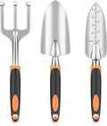 Garden Tool Set 8 Piece Gardening Tools Set with Non Slip Ergonomic Handle Heavy Duty Garden Tool Sets with Storage Bag for Outdoor Pruning(3pcs-Orange)