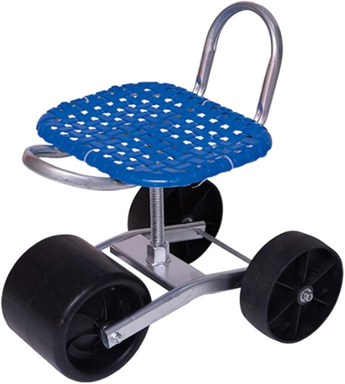 360° Swivel Rolling Gardens Cart with SeatUtility Stool with Adjustable 22-36cm Heightfor Lawn Yard Patio(Blue)