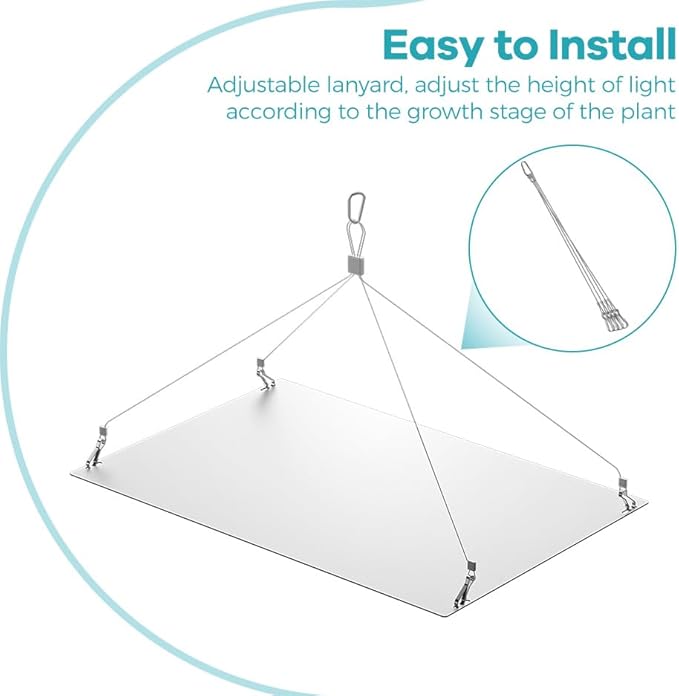 2PCS 800W LED Planting Grow Lamps 360LEDs Full Spectrum Indoor Planting Succulent Supplement Vegetable Seedling Flower Growth US Plug Hook-Mounted Design 2835 Chips Sunlike Mimic Photosynthesis Lights