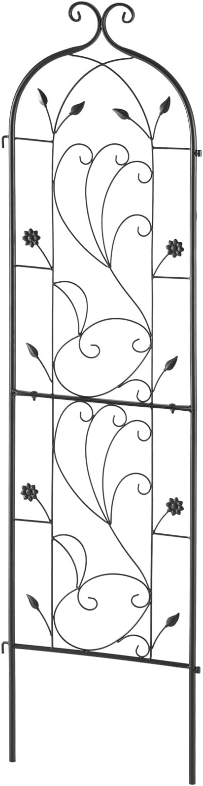 VEVOR 60 x 15 in Rustproof Metal Garden Flower Trellis Outdoor Climbing Rose &amp Cucumber Support Decorative Tall Clematis Trellis for Courtyards &amp Lawns