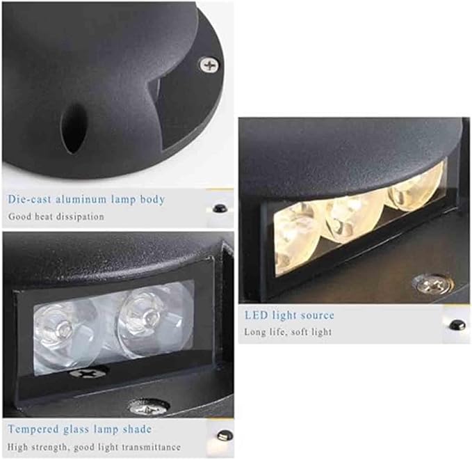 Underground Light LED - IP65 Outdoor Waterproof Spotlight 1 Sides Glow Deck Lights 24V LED Garden Buried Lamp for Patio Pathway Lawn Steps Landscape Lights(Warm White Light3W-24V)
