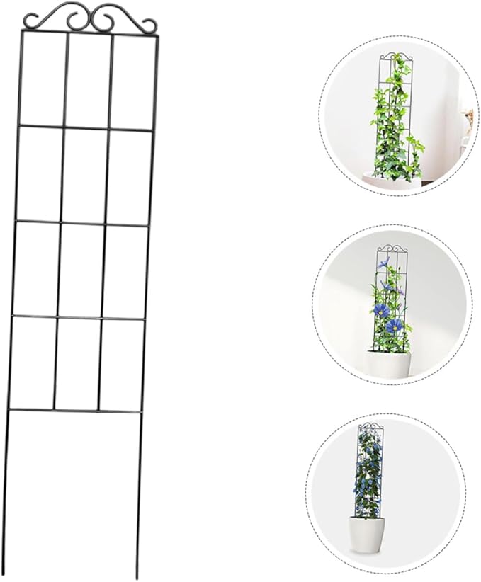 4pcs Metal Garden Plant Climbing Support Trellis Frame 50x15cm Black for Potted Vines Indoor Outdoor Decorative Vine Climbing Holder