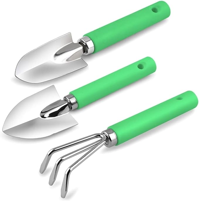 Garden ShovelGarden Trowel 3pcs Mini Garden Shovel Rake Spade Bonsai Tools Set Wooden Handle for Flowers Potted Plant Garden Tools (Color : 2)