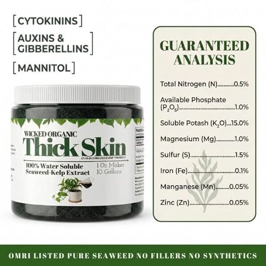 Old Cobblers Farm Wicked Organic Thick Skin – Seaweed Extract Powder Plant Growth Booster (1oz | 2oz) (2 oz)