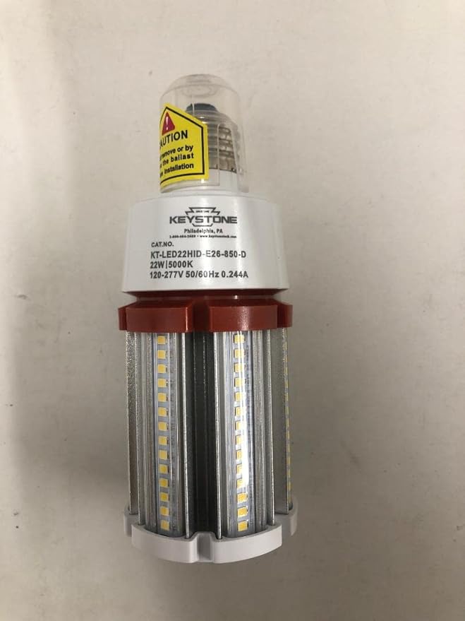 6 Pieces KT-LED22HID-E26-850-D 22W 5000K 3250 Lumen 100W MH Equiv Med Base E26 No Ballast Needed 120-277V 5.5X2.4