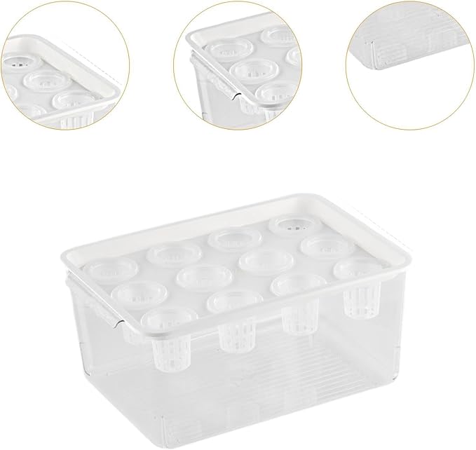 Generic Hydroponics Grower Box Hydroponic System Growing Box 12 Holes Wear Resistant Desktop Micro Landscape Tank for Vegetables Home White