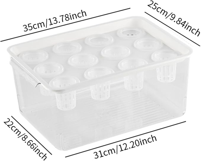 Generic Hydroponics Grower Box Hydroponic System Growing Box 12 Holes Wear Resistant Desktop Micro Landscape Tank for Vegetables Home White