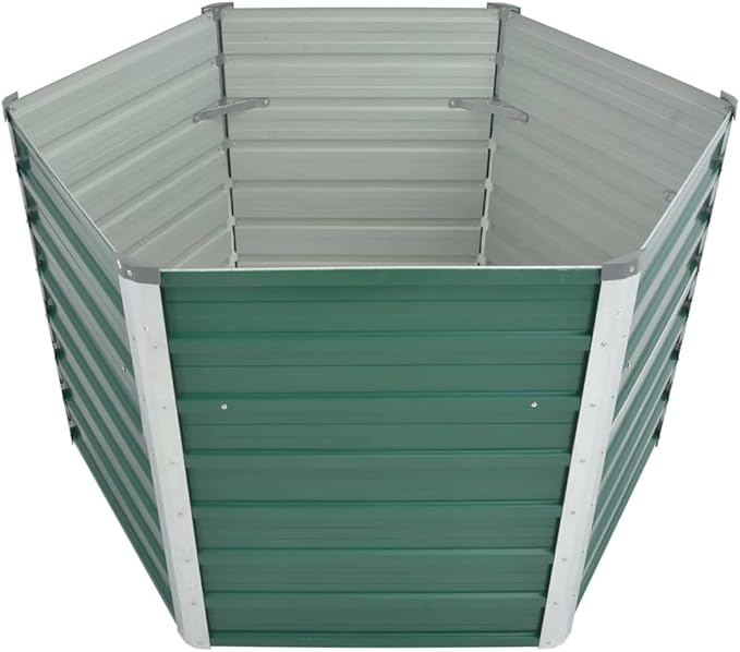Galvanized Raised Garden Beds Outdoor Metal Planter Boxes for Planting Vegetables Flowers Herbs and Fruits 50.8x50.8x30.3 Green