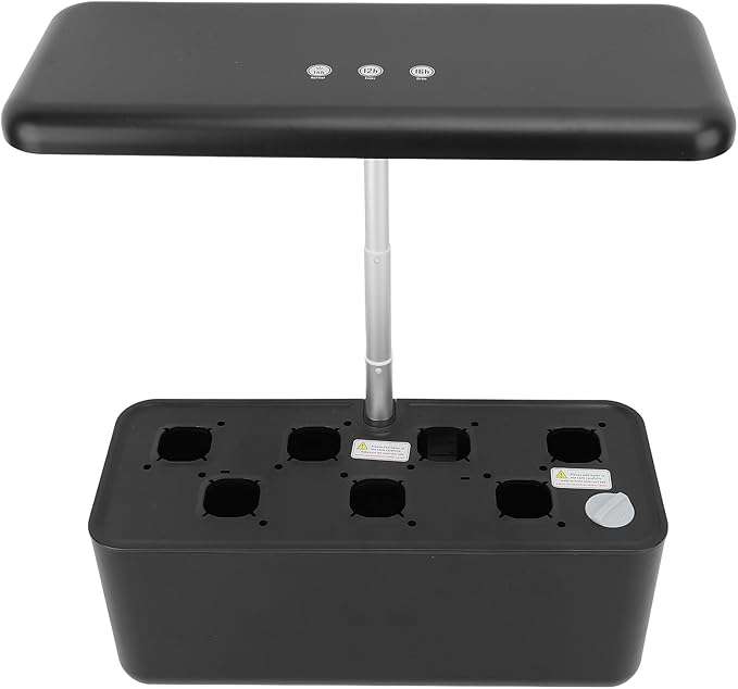 Acouto roponics Growing System with LED Lights and Pump Cycle for Indoor Vegetable Garden - 3 Modes Planter (Black)
