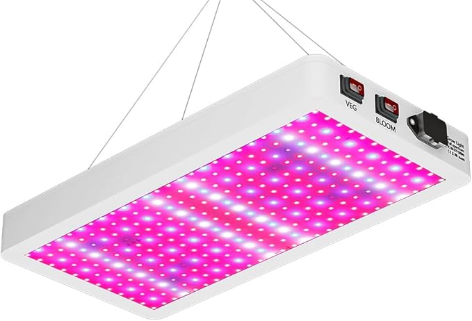 500W Plant Grow Lights LED Full Spectrum Fill Lamps Veg/Bloom Modes Dimmable Indoor Planting Panel Light AC100-277V UV IR Greenhouse Tent Hydroponic Red Blue Vegs Succulent Seeding Cultivation US Plug