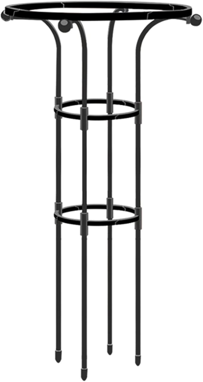Asodomo Garden Obelisk Trellis for Climbing Plants Outdoor 3 Feet Metal Gardening Climbing Frame Plants Support Stakes for Potted Plants Vegetable Flowers Vine (Black 7.8 D x 37.4 H)
