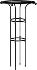 Asodomo Garden Obelisk Trellis for Climbing Plants Outdoor 3 Feet Metal Gardening Climbing Frame Plants Support Stakes for Potted Plants Vegetable Flowers Vine (Black 7.8 D x 37.4 H)