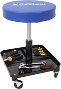 250 LBS Rolling Pneumatic Creeper Garage Adjustable Mechanic Stool with Tool Tray Storage
