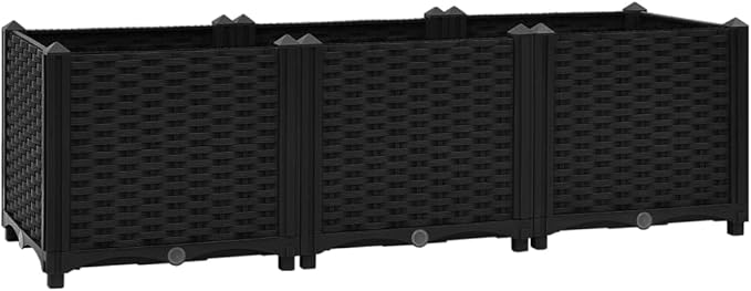 Raised BedOutdoor Planting BoxesIndustrial Rustic PlanterRaised Beds for GardeningPlantersfor Backyard Patio Balcony Garden47.2x15.7x15 Polypropylene