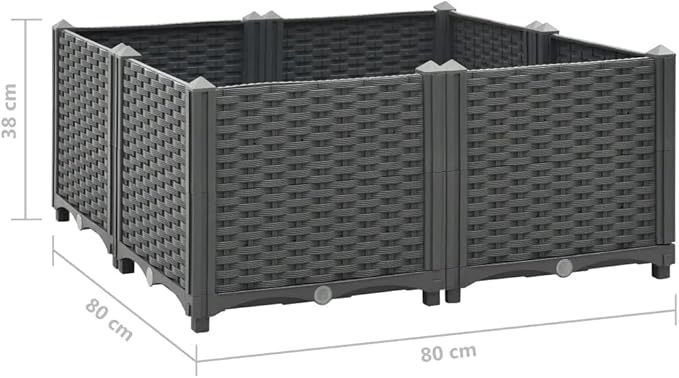 vidaXL Raised Bed 31.5x31.5x15 Polypropylene