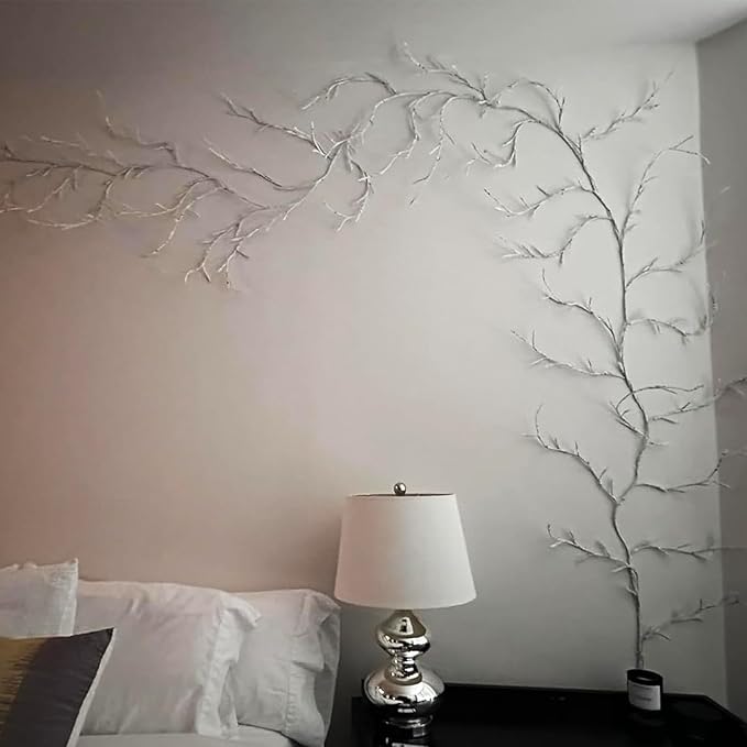 2pcs Enchanted Willow Vine Lights with Remote NIDISETPJAS Christmas Swags Decorations Indoor Room Decor 18 Branches 144 LEDs Lighted Willow Vine Lights for Walls Bedroom Home Decor White Branch