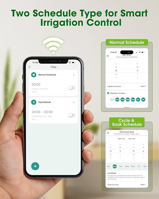 Automatic Watering System for Potted Plants[Wi-Fi &amp App Control] Smart Plant Watering Devices for Indoor Outdoor Automatic Drip Irrigation System Device Kit-USB ChargingWater 10 Plants