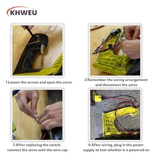 2025 Upgrade 291632001 Genuine Wiring Harness Replaces Parts (UL-Certified) for Ryobi P2108 and P21081 18V Cordless Leaf Blower Switchwith 1 Screwdriver 1 Pliers and 5 Closed End Crimp Connectors