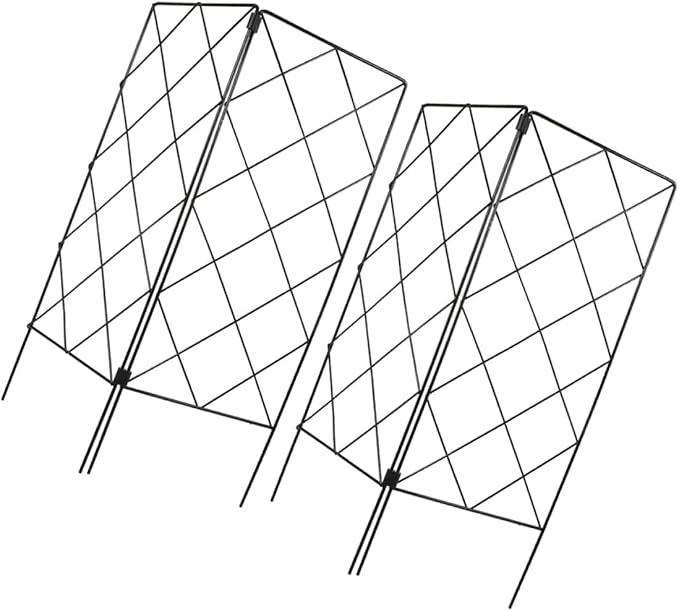 2pcs Garden Trellis for Climbing Plants Foldable Vine Climbing Support Stakes 20x53cm for Flower and Vegetable Vines