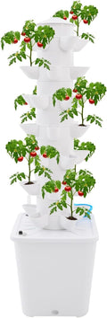 Plants Hydroponic Tower 7 Tiers 35 Holes Hydroponics Growing System Tower Vertical Hydroponic Tower Gardyn Hydroponic System for Herbs Vegetables Fruits Peppers Strawberries (White)
