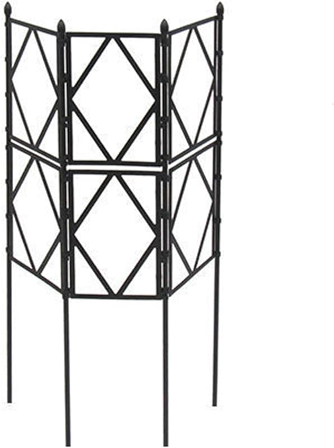 Garden Trellis for Climbing Plants Black Metal Flower Rose Stand Plant Support Frame Folding Outdoor Screen Trellis(60CMx150CM(2FTx5FT))