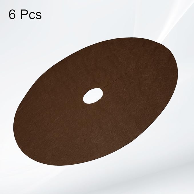 HARFINGTON 6pcs Tree Mulch Ring 32.3 Inch Non-Woven Round Tree Protector Weed Barrier Mat Plant Cover Rings for Weed Grass Control Root Protection Brown