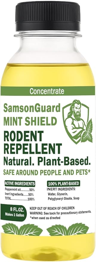 Mint Shield – Plant-Based Rodent Repellent Concentrate – Natural Peppermint Oil Spray for Mice Rats – Makes 1 Gallon – Indoor &amp Outdoor Use