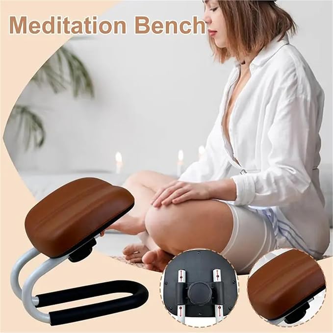 Garden Kneeler Seat Garden Seat Chair Kneeler with Sponge Cushion Adjustable Height Kneelers Labor-Saving Protecting Knees Pad Stool(Brown)