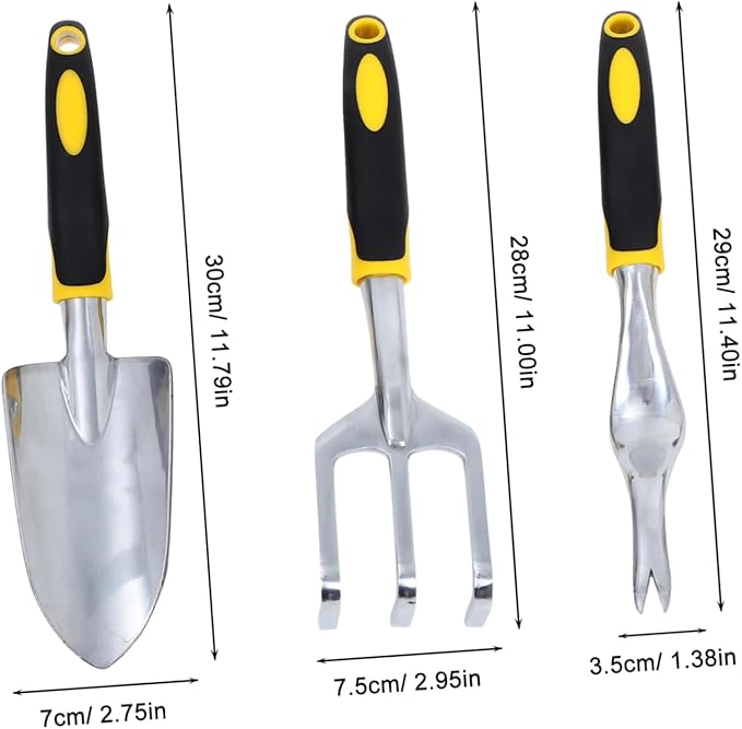 KESYOO 1set Heavy Duty Garden Tool Set Ergonomic Grip Includes Spading Fork Garden Trowel and Hand Shovel for Weeding Digging and Transplanting