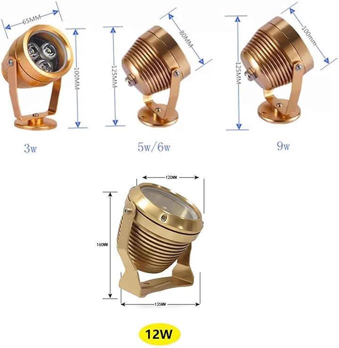 Ground LED Landscape Lights - Outdoor Beam Spotlight IP65 Waterproof Round Wall Lamp Rotatable Decorative/for Pathway Driveway Decks Stair Step Landscape Lighting(Yellow12W(110-240V))