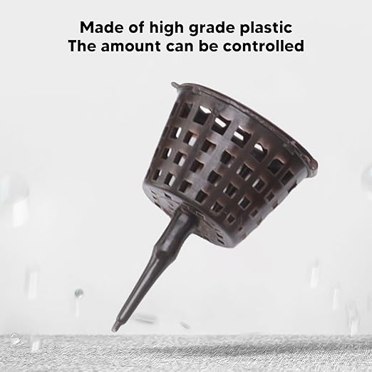 100PCS Plastic Fertilizer Mesh Basket Lid Planting Fertilizer Net Pot Garden Fertilizer Basket Garden Nutrition Cups for Garden Yard (Large Size with Lid)
